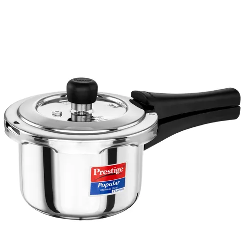 Prestige Svachh Popular Spillage Control Stainless Steel Pressure Cooker, (Silver) | Gas and Induction Compatible